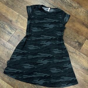 Camo Cap Sleeve Pocketed Dress - medium